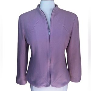 Jones New York Signature Pink Wool & Cashmere zip up jacket fully lined Size 12